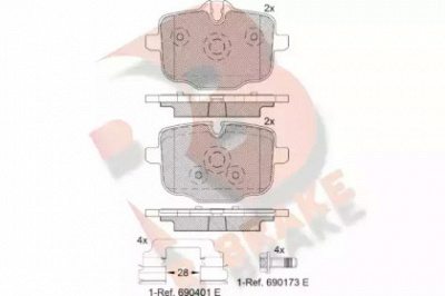 R BRAKE rb2005202 -  Комплект тормозных колодок, дисковый тормоз